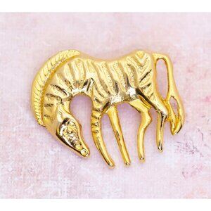 Vintage Grazing Zebra Brooch | H30